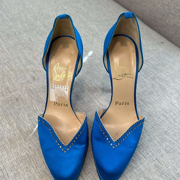 Christian Louboutin Satin Heels Pumps Shoes SZ 37 - 7 - Picture 2 of 5